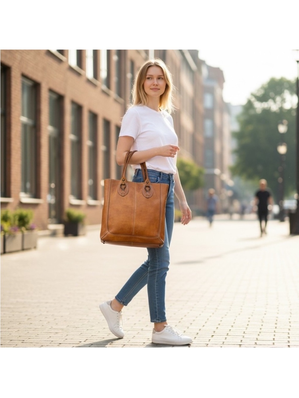 NEW Banana Republic CHATHAM XL Elegant Tan Leather Tote shopper Overnight Bag